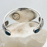 Huge Hubei Turquoise & Feather Sterling Cuff - Shape Of Fire Jewelry Australia