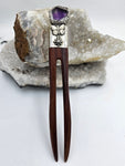 Trapiche Amethyst Sterling Silver Hair Stick - Shape Of Fire Jewelry Australia