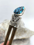 Turquoise & Butterfly Sterling Silver Hair Stick - Shape Of Fire Jewelry Australia