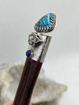 Turquoise & Lapis Sterling Silver Hair Stick - Shape Of Fire Jewelry Australia