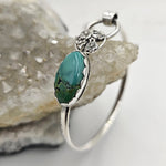 Turquoise & Flowers Sterling Tension bangle - Shape Of Fire Jewelry Australia