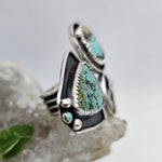 Massive Turquoise & Cactus Sterling Statement Ring - Shape Of Fire Jewelry Australia