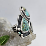 Massive Turquoise & Cactus Sterling Statement Ring - Shape Of Fire Jewelry Australia