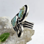 Massive Turquoise & Cactus Sterling Statement Ring - Shape Of Fire Jewelry Australia