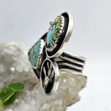 Massive Turquoise & Cactus Sterling Statement Ring - Shape Of Fire Jewelry Australia