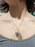 Art Glass Floral Pendulum Sterling Necklace - Shape Of Fire Jewelry Australia