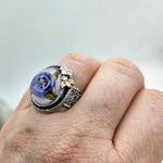 Art Glass Peony Sterling Ring - Shape Of Fire Jewelry Australia