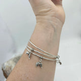 Set of 3 Sterling Silver Stacker Charm Bangles - Shape Of Fire Jewelry Australia