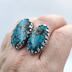 Double Turquoise Sterling Ring - Shape Of Fire Jewelry Australia