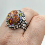 Art Glass Floral Bouquet Sterling Ring - Shape Of Fire Jewelry Australia