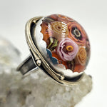 Huge Art Glass Floral Bouquet Sterling Ring - Shape Of Fire Jewelry Australia