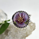Art Glass Fuschia Peony Sterling Ring - Shape Of Fire Jewelry Australia