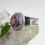 Art Glass Fuschia Peony Sterling Ring - Shape Of Fire Jewelry Australia