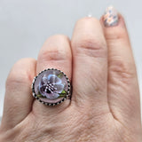 Art Glass Lilac Peony Sterling Ring - Shape Of Fire Jewelry Australia