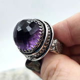 Faceted Amethyst & Sterling Cage Ring - Shape Of Fire Jewelry Australia