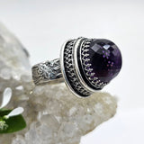 Faceted Amethyst & Sterling Cage Ring - Shape Of Fire Jewelry Australia