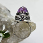 Faceted Amethyst & Sterling Cage Ring - Shape Of Fire Jewelry Australia