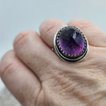 Faceted Amethyst & Sterling Cage Ring - Shape Of Fire Jewelry Australia