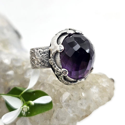 Faceted Amethyst & Sterling Garland Ring - Shape Of Fire Jewelry Australia