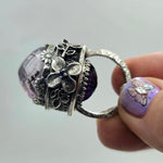 Faceted Amethyst & Sterling Floral Cage Necklace - Shape Of Fire Jewelry Australia
