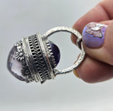 Faceted Amethyst & Sterling Floral Cage Necklace - Shape Of Fire Jewelry Australia