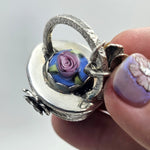 Faceted Amethyst & Glass Sterling Cage Necklace - Shape Of Fire Jewelry Australia