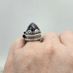 Faceted Amethyst & Floral Sterling Cage Ring - Shape Of Fire Jewelry Australia