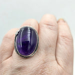 Large Amethyst Sterling Ring - Shape Of Fire Jewelry Australia