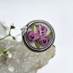 Art Glass Roses Bouquet Sterling Ring - Shape Of Fire Jewelry Australia