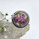 Art Glass Roses Bouquet Sterling Ring - Shape Of Fire Jewelry Australia