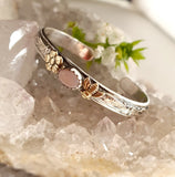 Custom Solid Sterling & Gold Floral Gemstone Baby Bangle - Shape Of Fire Jewelry Australia