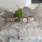 Custom Solid Sterling & Gold Floral Gemstone Baby Bangle - Shape Of Fire Jewelry Australia