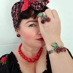 CUSTOM Choice of Retro Cherries Ring, Cuff Bangle or Necklace - Shape Of Fire Jewelry Australia